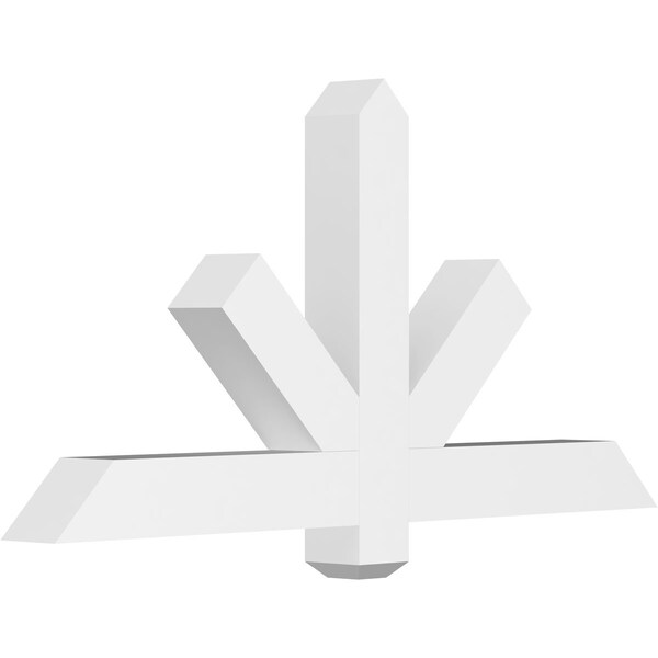 Ekena Millwork Kennewick Architectural Grade PVC Gable Bracket, 48"W x 24"H x 4"D x 4"F, 12/12 Pitch GBP048X24X0404KEN00 - main